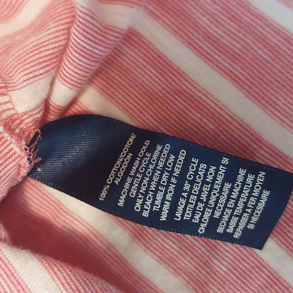 Chaps Denim Red and White Striped Hoodie .100 % Cotton.Size Medium Long Sleeved - Picture 3 of 8